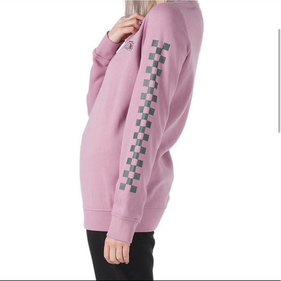 VANS Half Blast Crew Women’s Sweatshirt Pink Check - Picture 2 of 5